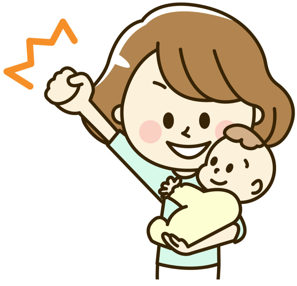 <img src="image.jpg" alt="ママと赤ちゃんのイラスト写真">