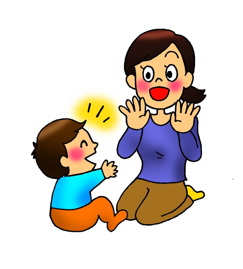 <img src="image.jpg" alt="親子で手遊びをイメージしたイラスト画像の写真">